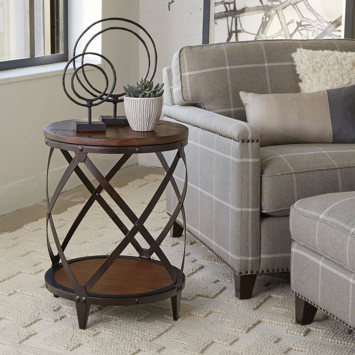 Pinebrook - Round Accent Table - Distressed Natural Pine Magnussen Furniture