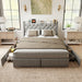 Platform Bed Frame With RGB LED Lights, Charging Station, Storage Headboard & 4 Underbed Drawers Home Essentials