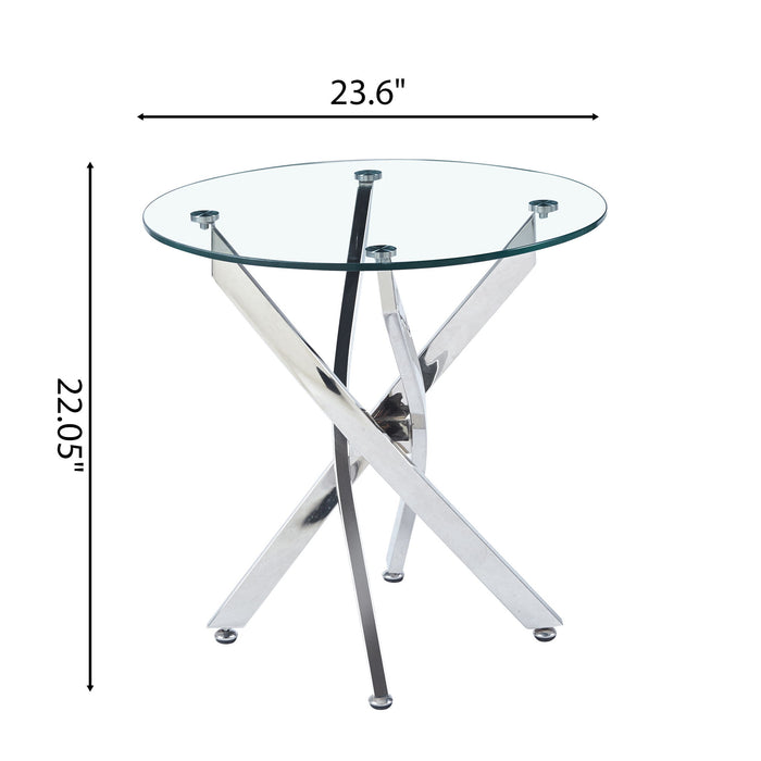 Round Table With Angular Slanted Legs Home Essentials
