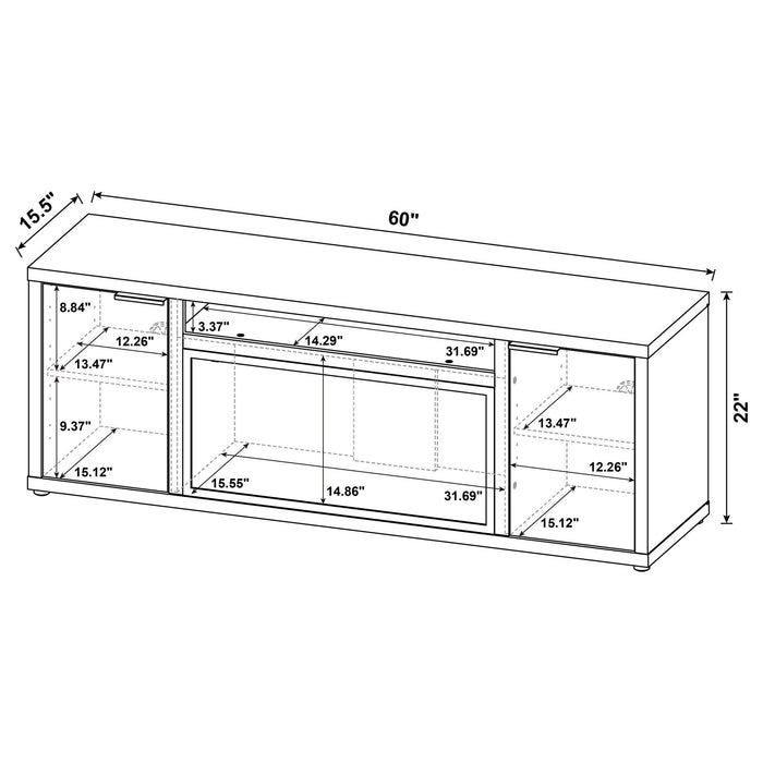 Lodi - 2 Door Fireplace TV Stand - Mango Color Furniture Max