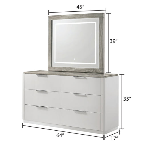 Jazz - 6 Drawer Dresser (Mirror Not Included) - White Matrix Furniture Group