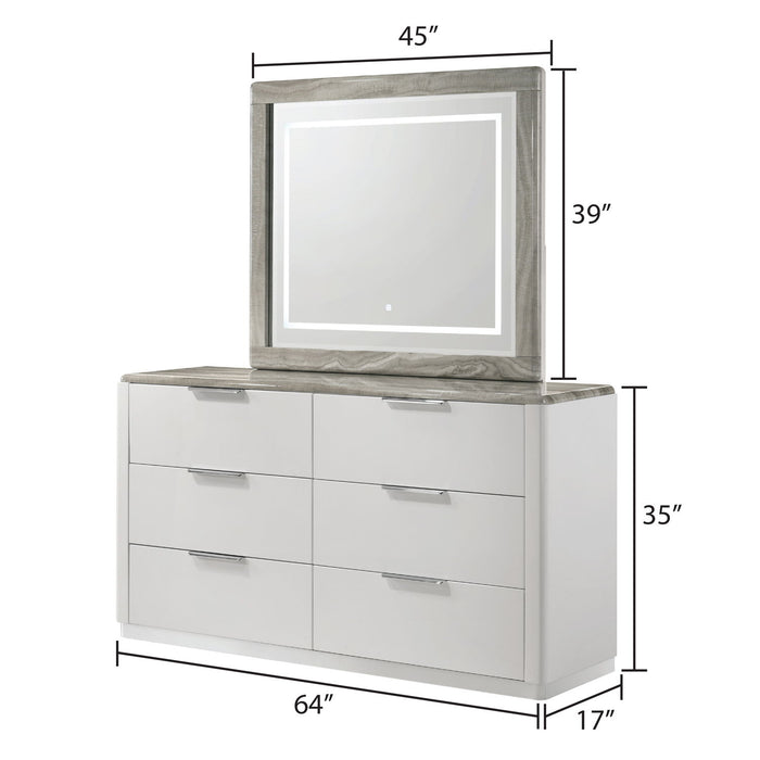Jazz - 6 Drawer Dresser (Mirror Not Included) - White Matrix Furniture Group