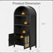 Arched Pantry Cabinet With Adjustable Storage & Doors - Black Home Essentials