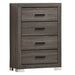 1 Piece Chest Bar Handle Bedroom Furniture With Texture And Clean Lines - Gray Home Essentials
