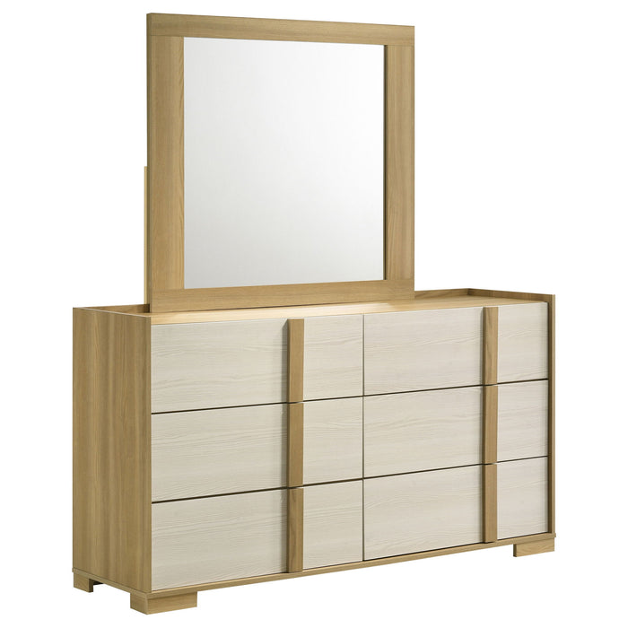 Lincoln - 6 Drawer Dresser With Mirror - Natural Furniture Max