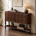Console Table, Entryway Sofa Table With 4 Storage Drawers And Open Shelf - Espresso Home Essentials