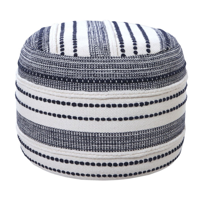 Cotton Round Ottoman - Blue