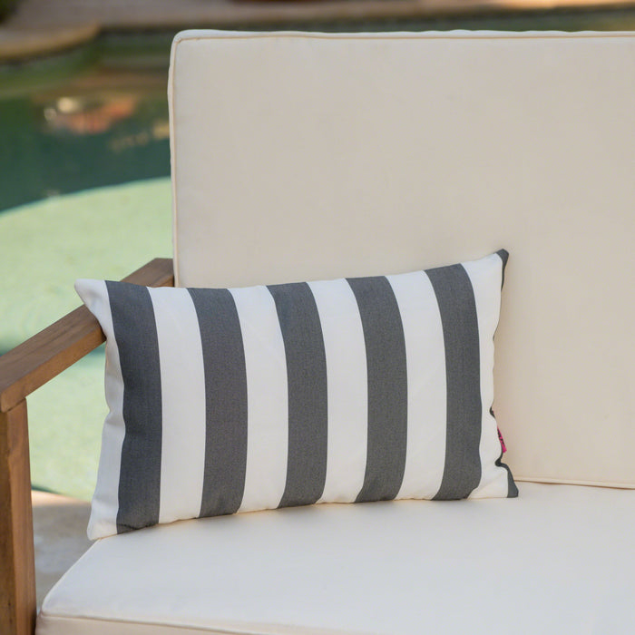 Coronado Stripe Rectangular Pillow - Black