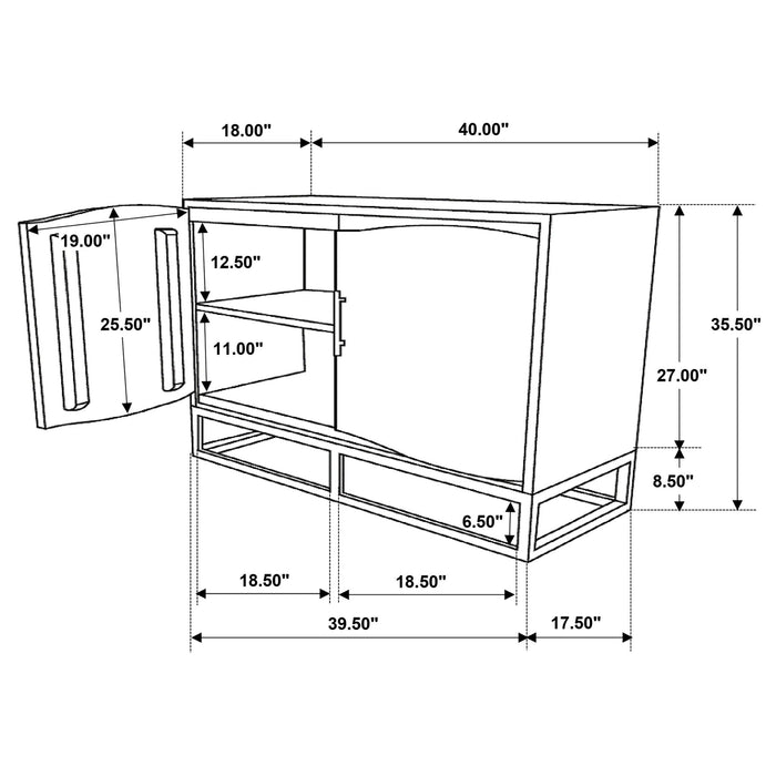 Denali - 2 Door Accent Cabinet With Variegated Grain Doors And Soft Base - Walnut Furniture Max