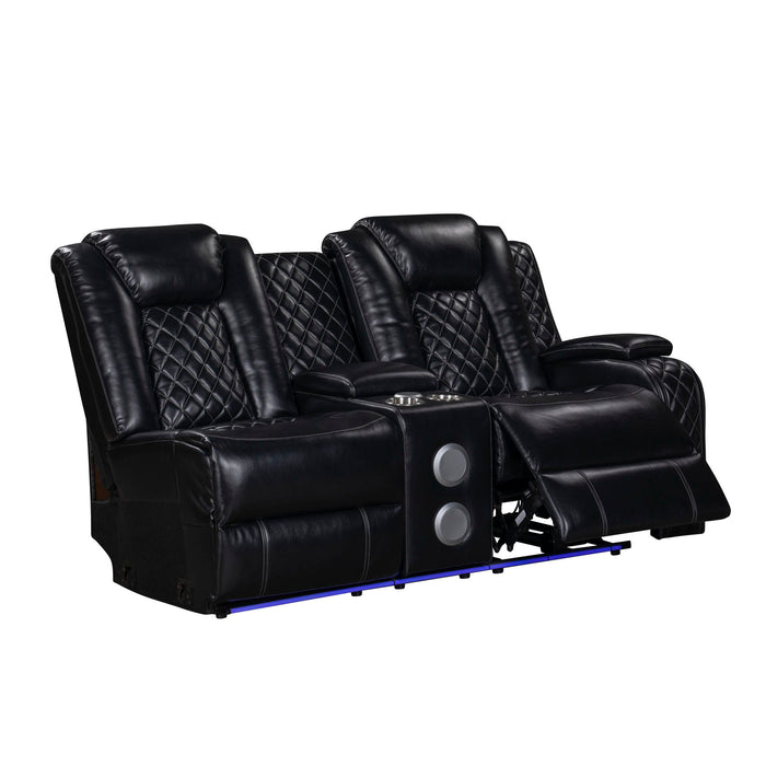 Orion II - RAF Console Loveseat With Power Footrest & Headrest - Black