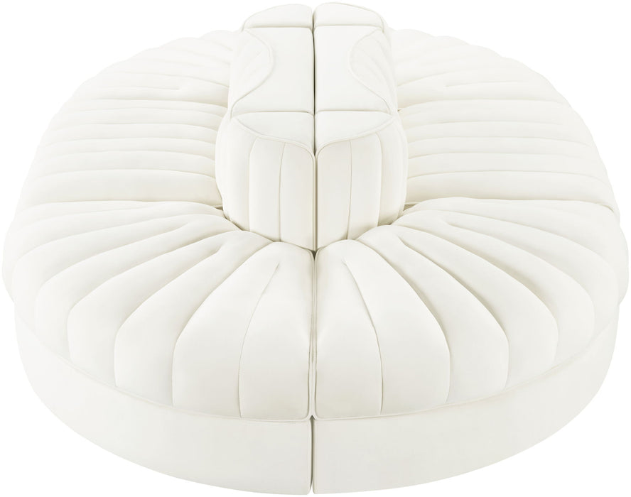 Rummi - Oval Velvet Performance Fabric Upholstered 6 Piece Modular Sectional Meridian Furniture