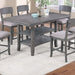 7 Piece Counter Height Dining Set With Storage Shelves, Table & 6 High Chairs - Gray Home Essentials