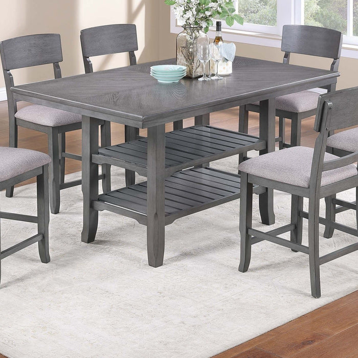 Dining Table 2 Shelves, Counter Height For Dining Room - Gray Home Essentials