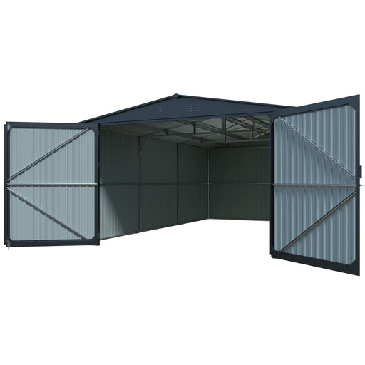 Outdoor Storage Shed, Garden Shed Backyard Utility Tool House Building With 2 Doors And 4 Vents For Car, Truck, Bike, Garbage Can, Tool, Lawnmower Daily Nest