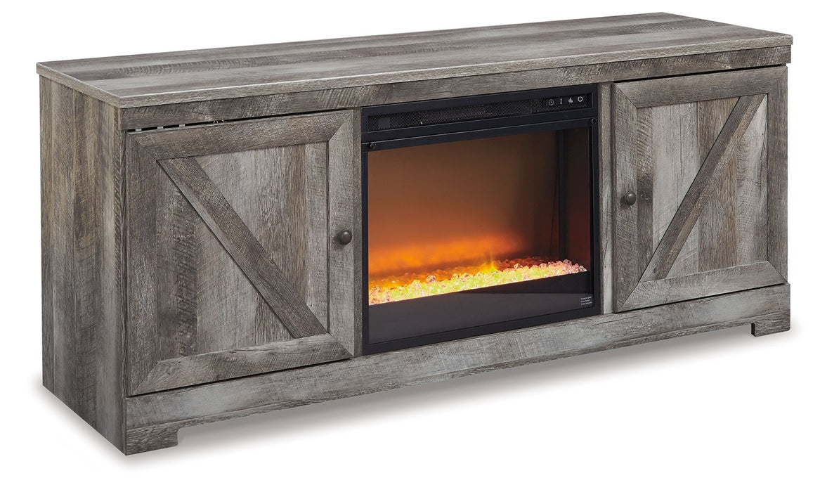 Wynnlow - 63" TV Stand With Glass/Stone Fireplace Insert - Gray Signature Design by Ashley®