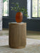 Camdill - Round End Table - Light Brown / White Signature Design by Ashley®