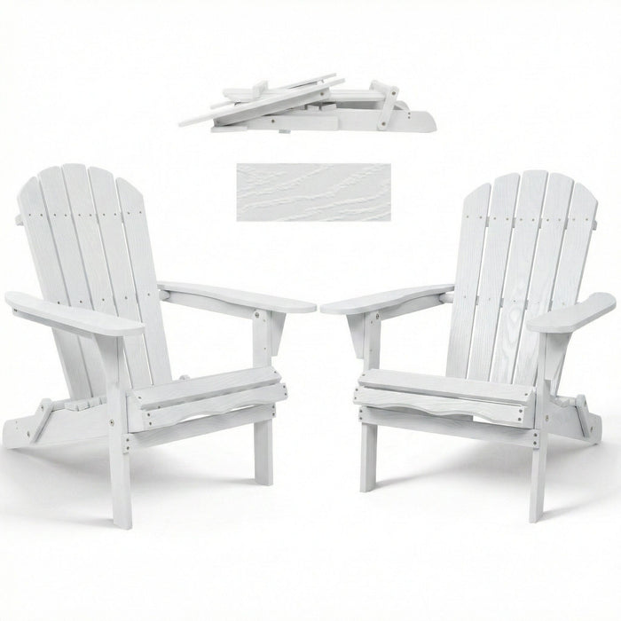 Folding Adirondack Lounge Chair With Embossed Grain Texture Home Essentials