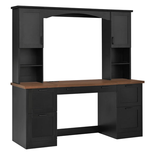 Farmhouse Computer Desk With Hutch Hearth and Haven