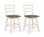 Brinfern - Swivel Stool (Set of 2) - Brown / Antique White Signature Design by Ashley®