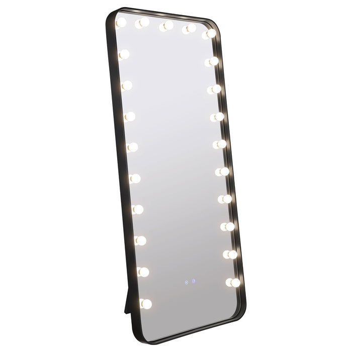 Villancourt - LED Standing Mirror With Speakers - Black Furniture Max