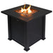 Outdoor Fire Pit Table With Lava Rocks, Propane Fire Pit - Black Daily Nest