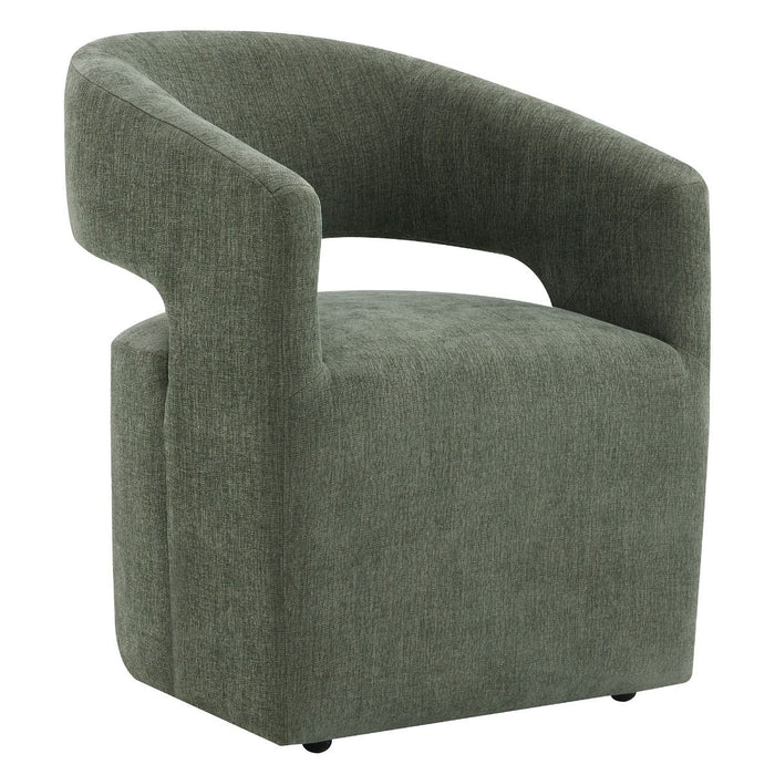 Libni - Arm Chair With Casters - Green Linen ACME