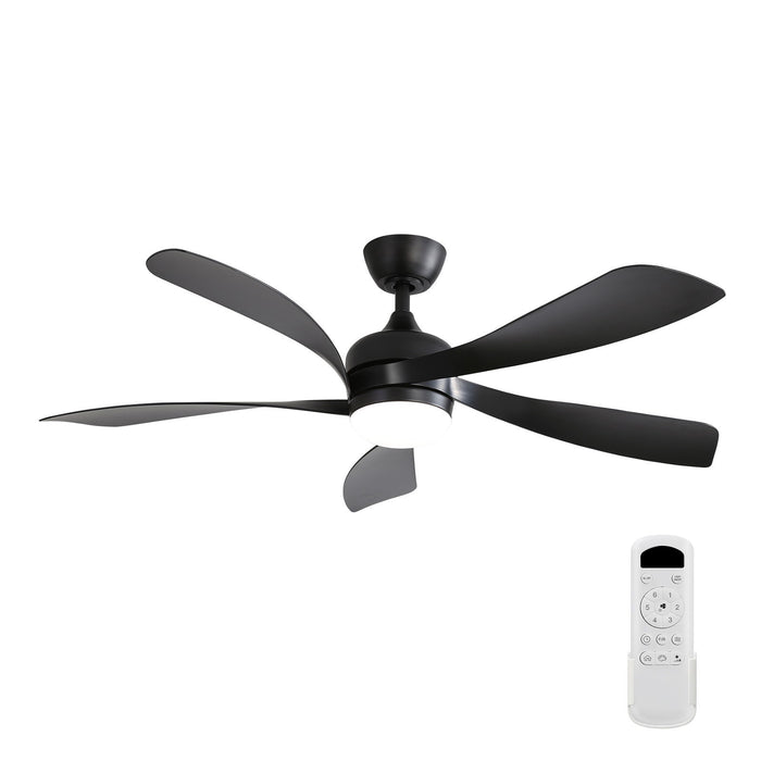 52" Ceiling Fan With 3 Color Dimmable LED Light, 5 Blades, Remote Control, Reversible DC Motor Daily Nest