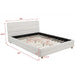 Modern Platform Bed With Upholstered Grid-Patterned Headboard Home Essentials