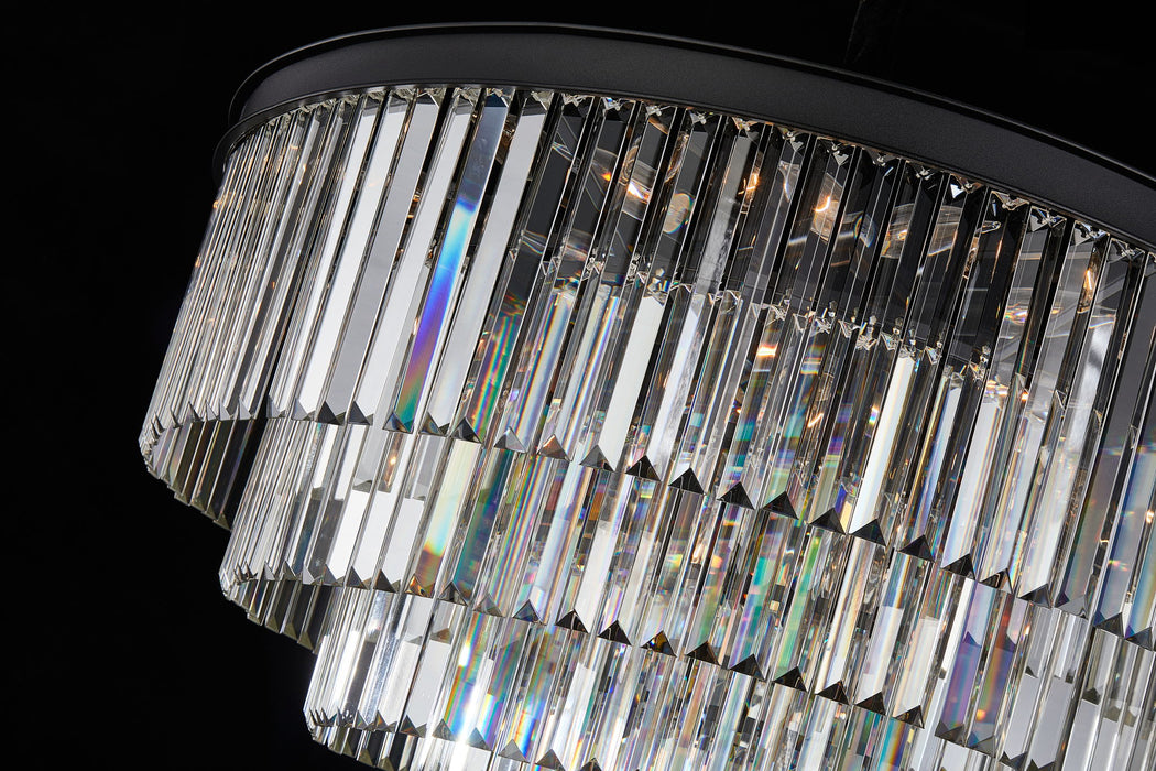 Michael Amini Lighting - Allure 28-Light Round Crystal Chandelier - Matte Black / Pearl Silver Michael Amini