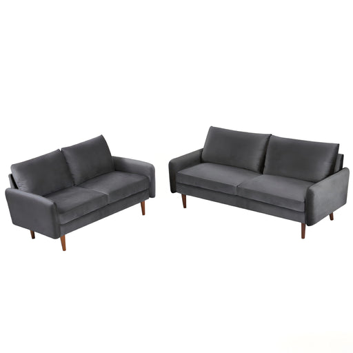 Kent - 2 Piece Sofa & Loveseat Set For Living Room - Gray US Pride
