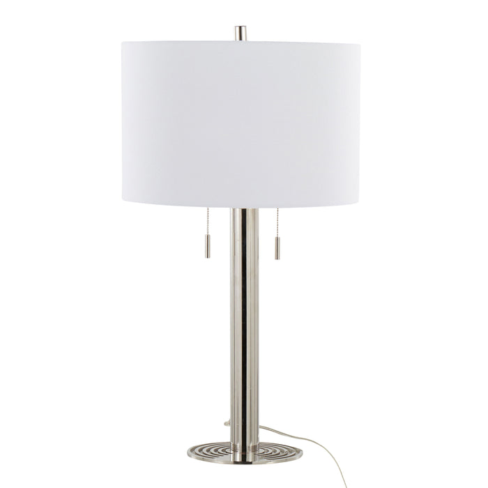 Master - 29" Contemporary Table Lamp (Set of 2) - Polished Nickel / White