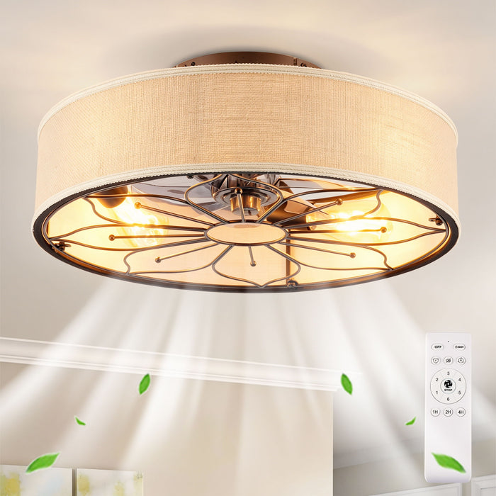 Lotus Bladeless Ceiling Fan With Remote Control For Living Room - Matte Black Daily Nest