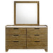 Packard - 6 Drawer Dresser With Mirror - Oak Furniture Max