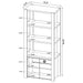 Susac - 3 Shelf Media Tower With Tall Pier Cabinet - Light Oak Furniture Max