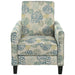 Upholstered Push Back Recliner Chair For Living Room - Blue Noble House