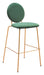 Odessa - Barstool (Set of 2) - Green / Gold Zuo Modern