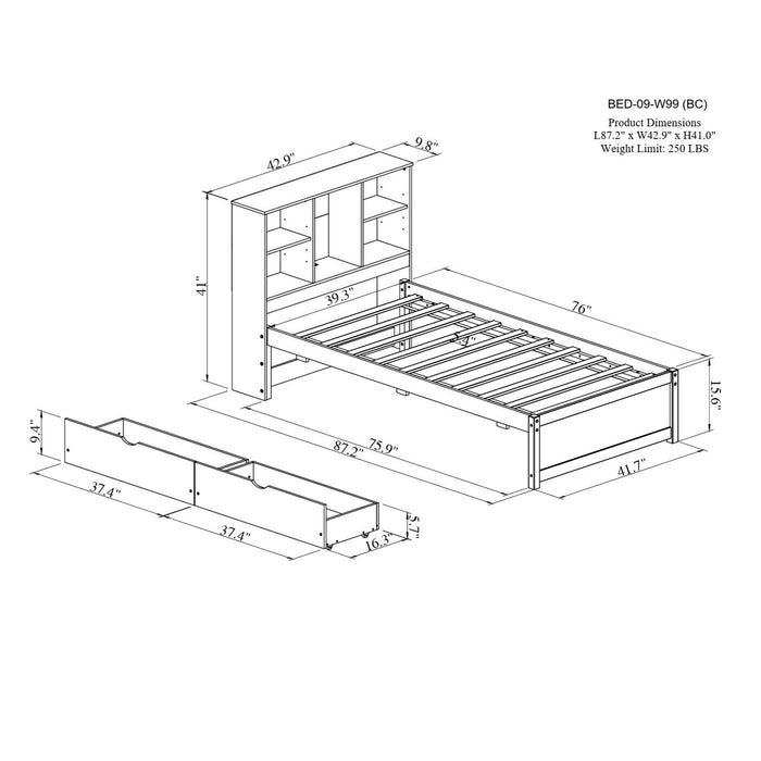 Bed Frame With Built In USB Port And 2 Drawers Home Essentials