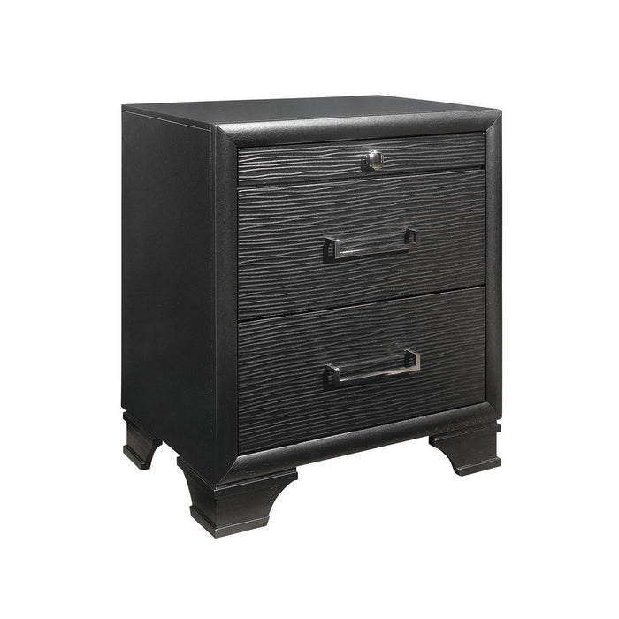 Two Drawers Manufactured Wood Nightstand - Gray