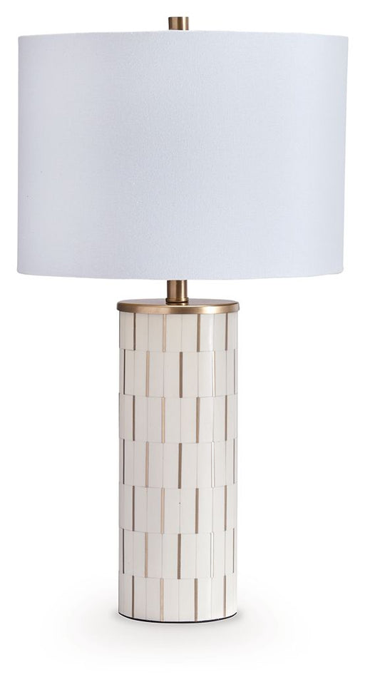 Faridworth - Poly Table Lamp - White / Gold Finish Signature Design by Ashley®