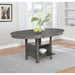 Lavon - Oval Extension Leaf Dining Table With Built In Storage - Gray Furniture Max