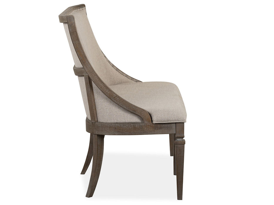Lancaster - Bench With Upholstered Seat & Back - Dovetail Gray Magnussen Furniture