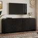 Curved Edge TV Stand With Large Cabinets Hearth and Haven