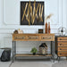 Accent Storage Console Table With Open Shelf And 3 Drawers For Living Room - Natural Wood / Brown Home Essentials