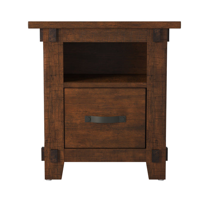 Bridgevine Home Restoration One Drawer File, No Assembly Required, Rustic Walnut Finish