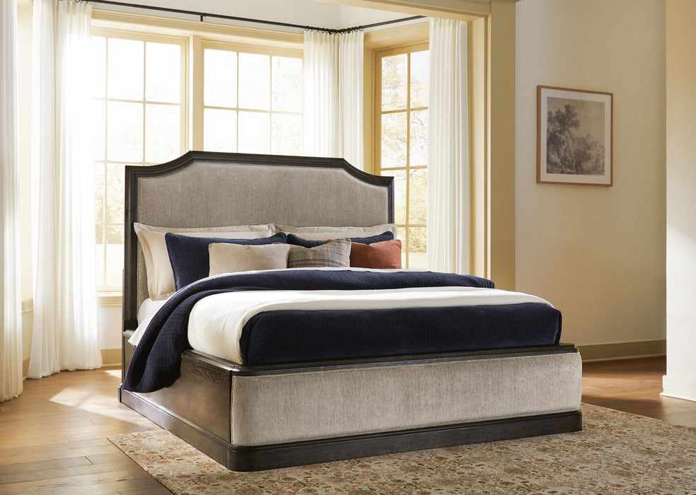 Wickenger - King Upholstered Panel Bed - Dark Brown Signature Design by Ashley®