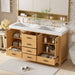 Bathroom Vanity With Double Sink, Soft Close Doors & Drawers Handles - Wood Hearth and Haven