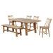 6 Piece Extension Leaf Dining Set With Expandable Table, Spindle Back Chairs And Bench - Natural Furniture Max