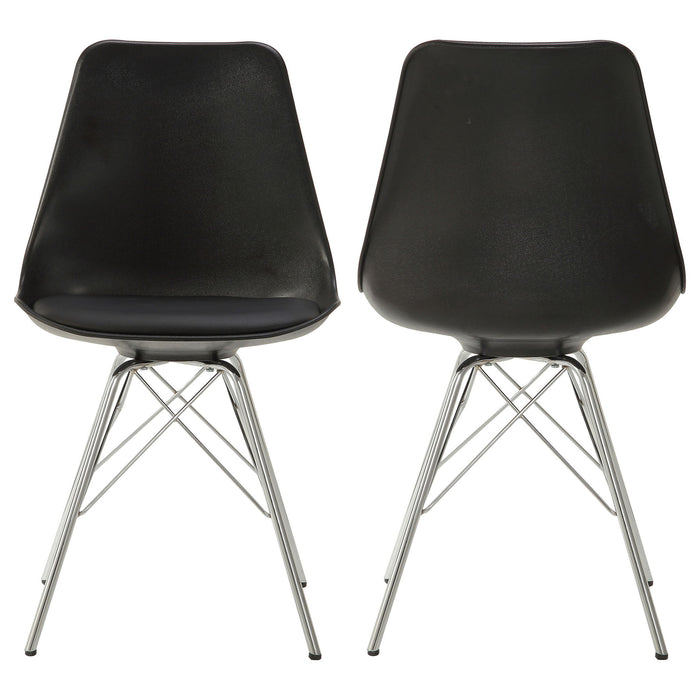 Padded Dining Chair (Set of 2) - Black Furniture Max