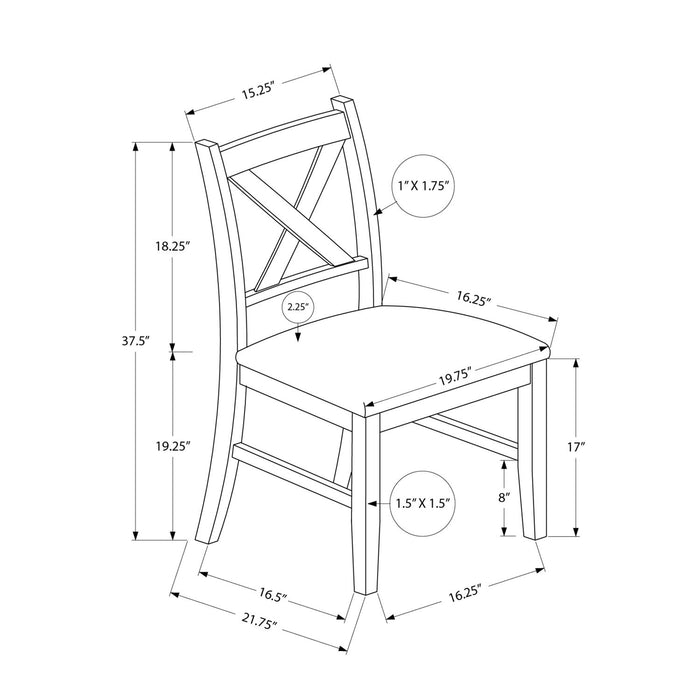 Dining Chair Side, Upholstered For Dining Room, Transitional (Set of 2) 8th Street