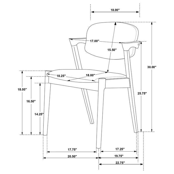 Modern Dining Chair And Zigzag Arm Design (Set of 2) Furniture Max